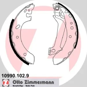 Bestseller Zestaw szczęk hamulcowych ZIMMERMANN 10990.102.9