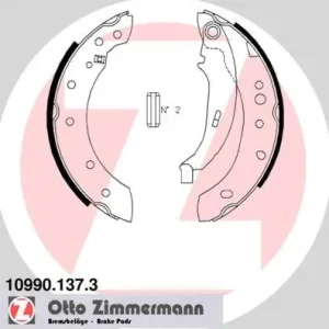 Zestaw szczęk hamulcowych, hamulec postojowy ZIMMERMANN 10990.137.3 Oferta czasowa