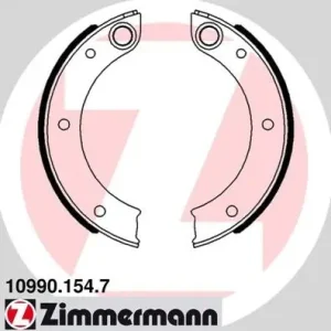 Zestaw szczęk hamulcowych, hamulec postojowy ZIMMERMANN 10990.154.7 Łatwy zwrot