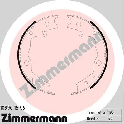 Zestaw szczęk hamulcowych, hamulec postojowy ZIMMERMANN 10990.157.6 Najlepsza cena