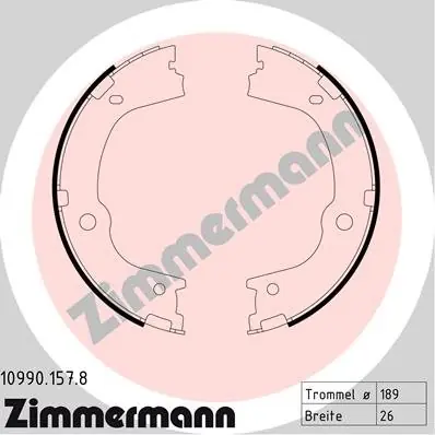 Zestaw szczęk hamulcowych, hamulec postojowy ZIMMERMANN 10990.157.8 Zniżka