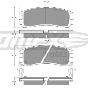 Zamów teraz Zestaw klocków hamulcowych, hamulce tarczowe TOMEX BRAKES TX 11-04