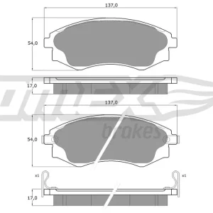 Zestaw klocków hamulcowych, hamulce tarczowe TOMEX BRAKES TX 11-07 Tani
