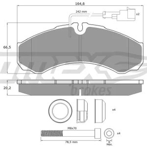 Promocja Zestaw klocków hamulcowych, hamulce tarczowe TOMEX BRAKES TX 11-112