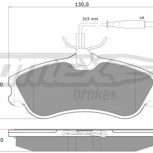 Zestaw klocków hamulcowych, hamulce tarczowe TOMEX BRAKES TX 11-12 Promocja