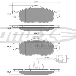 Wyprzedaż Zestaw klocków hamulcowych, hamulce tarczowe TOMEX BRAKES TX 11-191