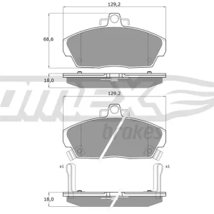 Zestaw klocków hamulcowych, hamulce tarczowe TOMEX BRAKES TX 11-51 Bestseller