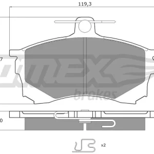 Tylko do końca tygodnia Zestaw klocków hamulcowych, hamulce tarczowe TOMEX BRAKES TX 11-53