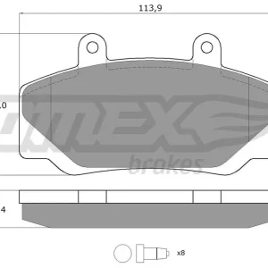 Zestaw klocków hamulcowych, hamulce tarczowe TOMEX BRAKES TX 11-67 Darmowa dostawa