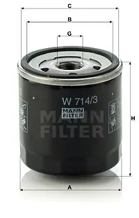 Ekspresowa dostawa Filtr oleju MANN-FILTER W714/3 W7143