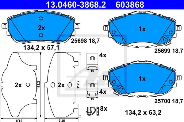 Tani KLOCKI HAM.PRZOD TOYOTA AURIS 1.2 12-