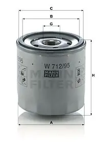 Zamów teraz Filtr oleju MANN-FILTER W712/95 W71295