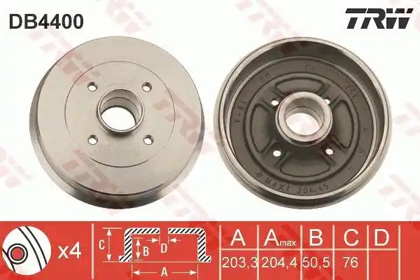 Bęben hamulcowy TRW DB4400 432006468R Bezpieczna płatność